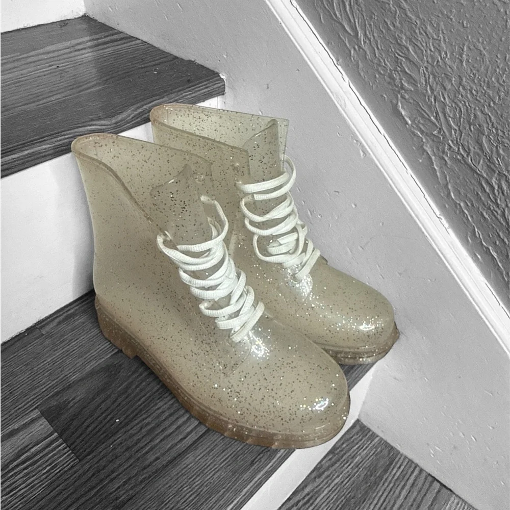 Urban Outfitters Glittery Transparent Boots